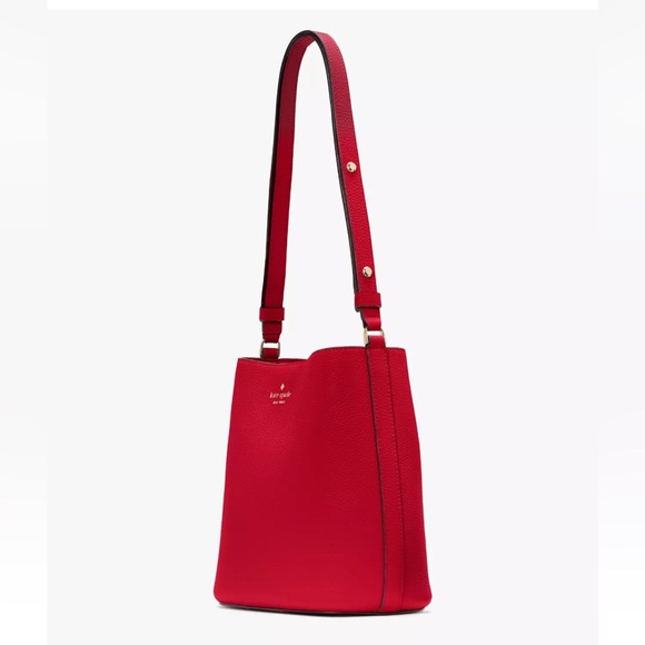 New Kate Spade Julia Medium Bucket Bag Perfect Cherry - Picture 3 of 5
